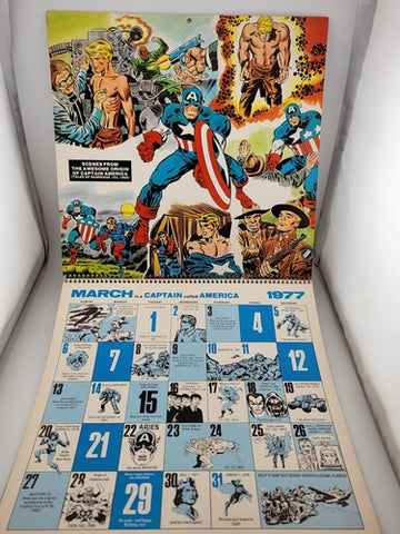 MARVEL COMICS MEMORY ALBUM CALENDAR 1977 ROY THOMAS JACK KIRBY COLAN UNUSED.