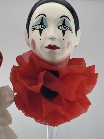 Vintage Collectible Set Of 2 Pierrot Arlequin & Clown Porcelain Display Figures