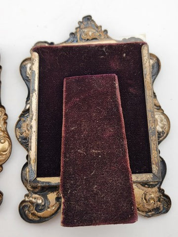 Antique Victorian Miniature Picture Farmes. Gorham Sterling Silver & Baroque.