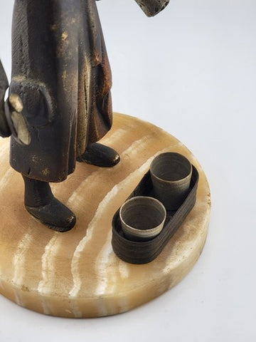 Rare Antique Middle Eastern handmade Bronze Pewter figurine Market Tea seller