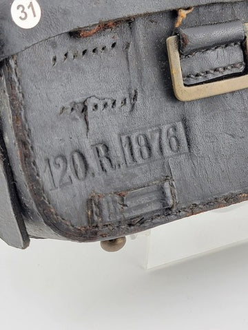 Private: Antique 1876 Indian Wars 120R Leather Cartridge / Ammo Pouch Arsenal