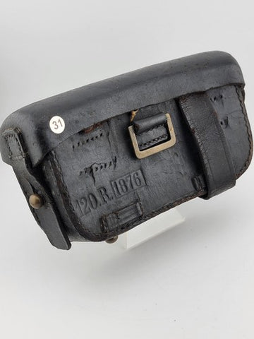 Private: Antique 1876 Indian Wars 120R Leather Cartridge / Ammo Pouch Arsenal