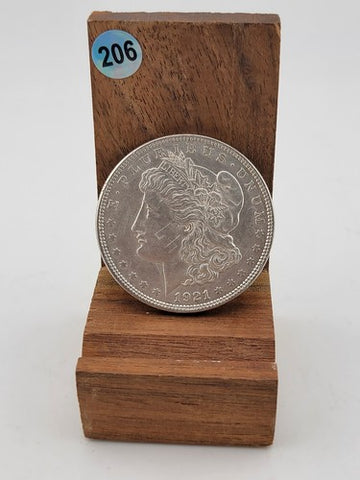 1921-D MORGAN SILVER DOLLAR WITH DIE CRACK REV (90% SILVER)