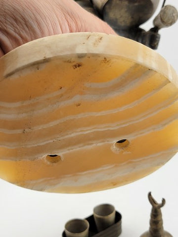 Rare Antique Middle Eastern handmade Bronze Pewter figurine Market Tea seller