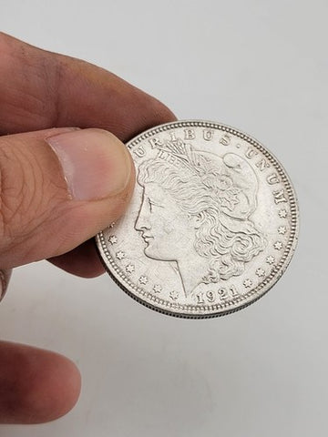 1921-D MORGAN SILVER DOLLAR WITH DIE CRACK REV (90% SILVER)