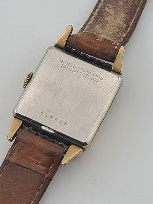 Vintage Classic Mens Deco 1950's 17j BENRUS 10K Gold Filled Dress Watch. Works