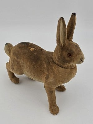 Rare Antique C1890 German Paper Mache Folk Art Composition Rabbit Candy.