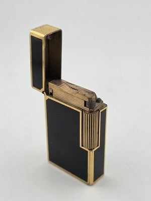 Vtg Authentic St Dupont Laque De Chine France Gold Plated Ligne 1 Lighter. Works