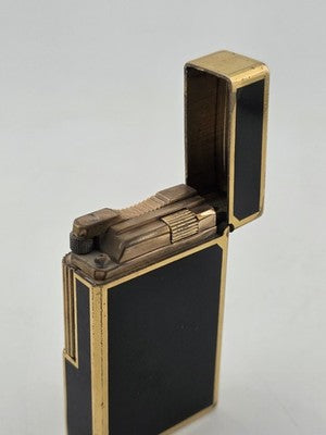 Vtg Authentic St Dupont Laque De Chine France Gold Plated Ligne 1 Lighter. Works