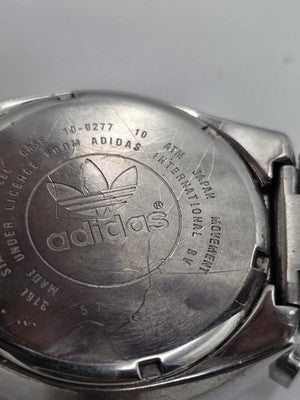 Rare Vtg Adidas 10-0277 Bullhead Chronograph Orange Dial 43mm Japan Quartz Works