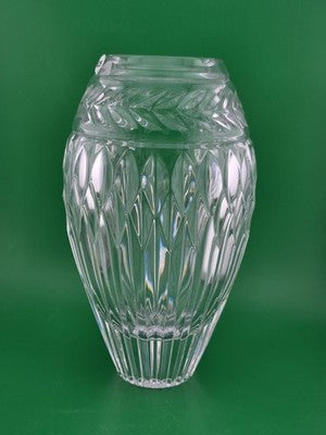 Faberge Monplaisir Crystal Vase Discontinued Laurel Band Diamond Dsgn. Signed 8”