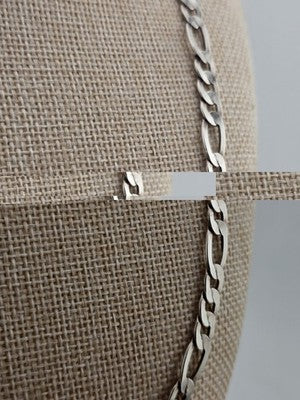 Vintage MO MEX 925 Sterling Silver Figaro Link Chain Necklace 24.5g Italy