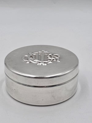1980s Christian Dior Vintage Silver Plated Monogram Vanity, Trinket Jewelry Box