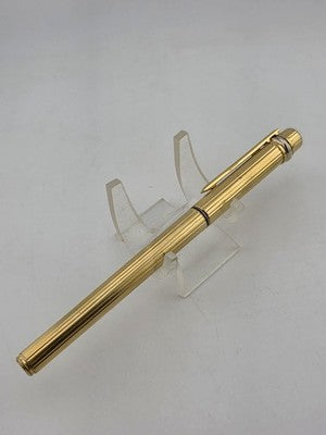 Vintage Must De Cartier Vendome 18K Gold Nib Fluted Fountain Pen Trinity Rings