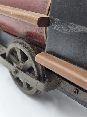 Rare Heavy Vintage Handmade Wooden & Cast Iron Steam Train 24" X 14" X 6"