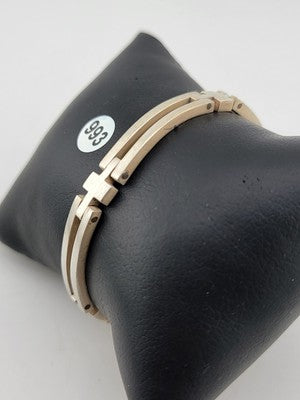 Vintage Bar Link Unisex Bracelet Sterling Silver 925 Bar. 7.5 Inch. 25 Grams.