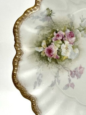 Antique A Lantenier Limoges France Hand Painted Porcelain Plate Scalloped Edge