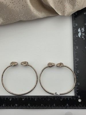 Vintage Sterling Silver Ram Head Cuff Bracelet Pair Greek Roman Revival 38.4g