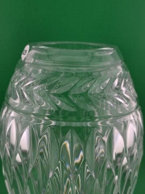 Faberge Monplaisir Crystal Vase Discontinued Laurel Band Diamond Dsgn. Signed 8”