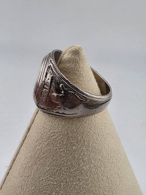 1940's Sterling Silver DeMolay Masonic Chevalier Ring Knights Templar Fraternal