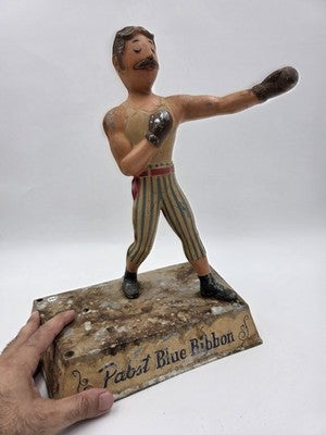 Vtg Original 1950s Pabst Blue Ribbon Beer Boxing Ring Advertising Display Metal