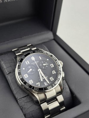 Victorinox Swiss Army Sapphire Chronograph Mens Watch w Box & Links. New Battery