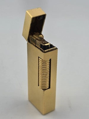 Rare Vintage Dunhill Rollagas Gold Tone Textured Switzerland W Box. Very Clean.