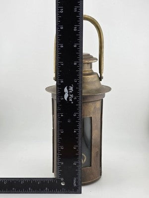 Antique Brass Oil Lantern Early 1900s Maritime Ship Hand Lamp w/ Wick