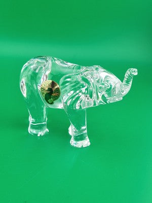 Set Of 2 Waterford Crystal Elephant Paperweights. Mother And Child. VG Cond.