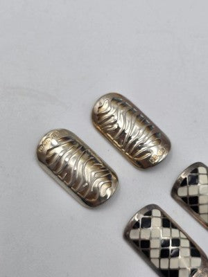 Rare BOHEM 925 Sterling Silver Nail Jewelry 6pc Set Enamel England Original Box