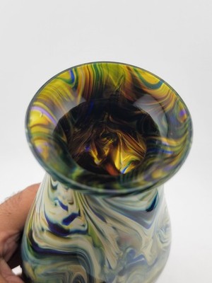 Rare One Of A Kind Collectible Scott Meyer 2009 Signed Fused Glass Vase.