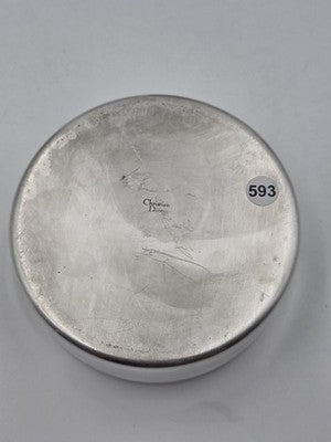 1980s Christian Dior Vintage Silver Plated Monogram Vanity, Trinket Jewelry Box