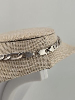 Vintage MO MEX 925 Sterling Silver Figaro Link Chain Necklace 24.5g Italy