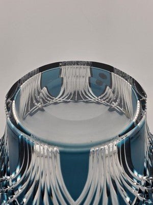 Gourgeous Collectible Vintage Caeser Crystal GOTHIC Large Canistrum Bowl Azure