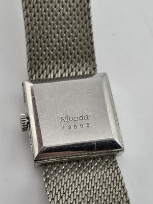 Rare 1960's Nivada Compensamatic Elghabashi 17J Swiss Ladies Mesh Watch. Works.