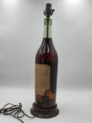 Rare Antique 1940's Hennessy Cognac Bottle Bar Decor Large Glass Lamp. 21" Works