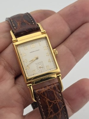 Hamilton Wilshire Registered Edition Mens Quartz Watch Gold Plated New Battery