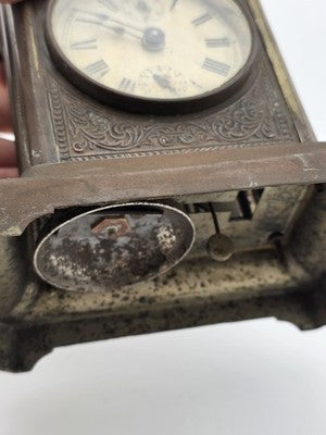 Antique JUNGHANS Germany Carriage Mantle Clock Musical Alarm Clock Music Works
