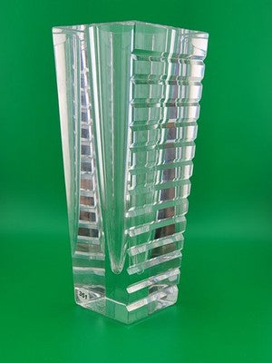 Rare Orrefors Sweden Clear Crystal MODERN FLOWER HORIZON VA Jan Johannson