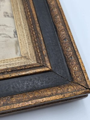 Rare Antique Framed Etching After Guercino "Ravine and Pool" Landscape Print
