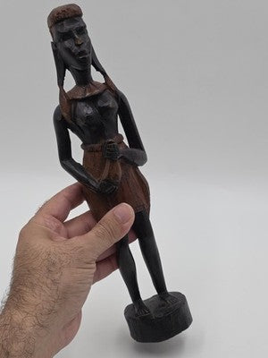 Set Of 3 Vintage Hand Carved Kenyan African Wood Tribal Figures Maasai Sculpture