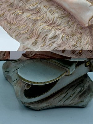 Antique 1890's German Porcelain Bust Hand Painted Gilt Victorian Woman Sculpture