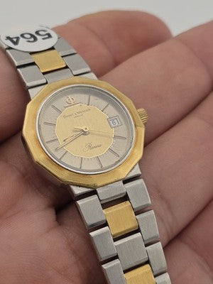 Vintage Baume & Mercier Riviera A5221.018 Two Tone Quartz Ladies Watch. Works.