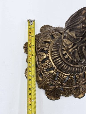 Antique Victorian Style Hurricane Lamp Electric Floral Shade Ornate Brass Base