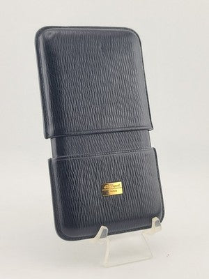 Rare Vintage S.T. Dupont Paris Black Leather Cigarette Case Made in Spain