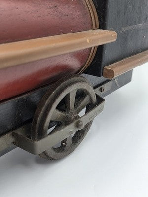 Rare Heavy Vintage Handmade Wooden & Cast Iron Steam Train 24" X 14" X 6"