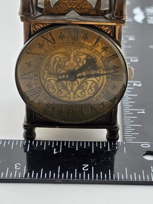 Vintage Smiths Miniature Brass Lantern Clock Wind-Up Made in Great Britain. Read