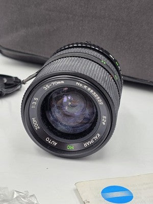 Vintage Minolta X-370s 35mm SLR Kit 2 Lenses Flash Clean Working w/ Case
