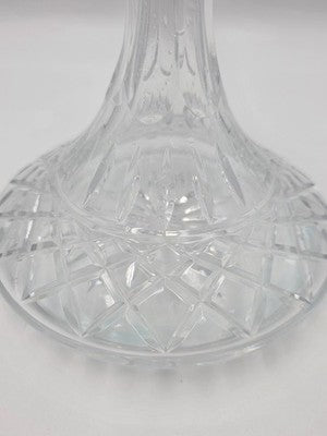 Atlantis Crystal Ship Decanter Criss Cross Cut Pattern Watermark Faceted Stopper