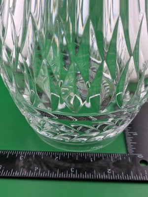 Faberge Monplaisir Crystal Vase Discontinued Laurel Band Diamond Dsgn. Signed 8”